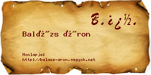 Balázs Áron névjegykártya