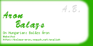 aron balazs business card